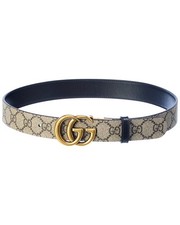 Gucci Gg Marmont Reversible Gg Supreme Canvas  Leather Belt Women's