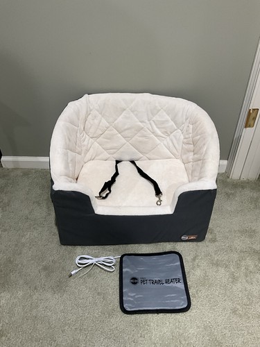 K&H Pet Products Bucket Booster Dog Car Seat w/Heating Pad Dog Seat Belt for Car