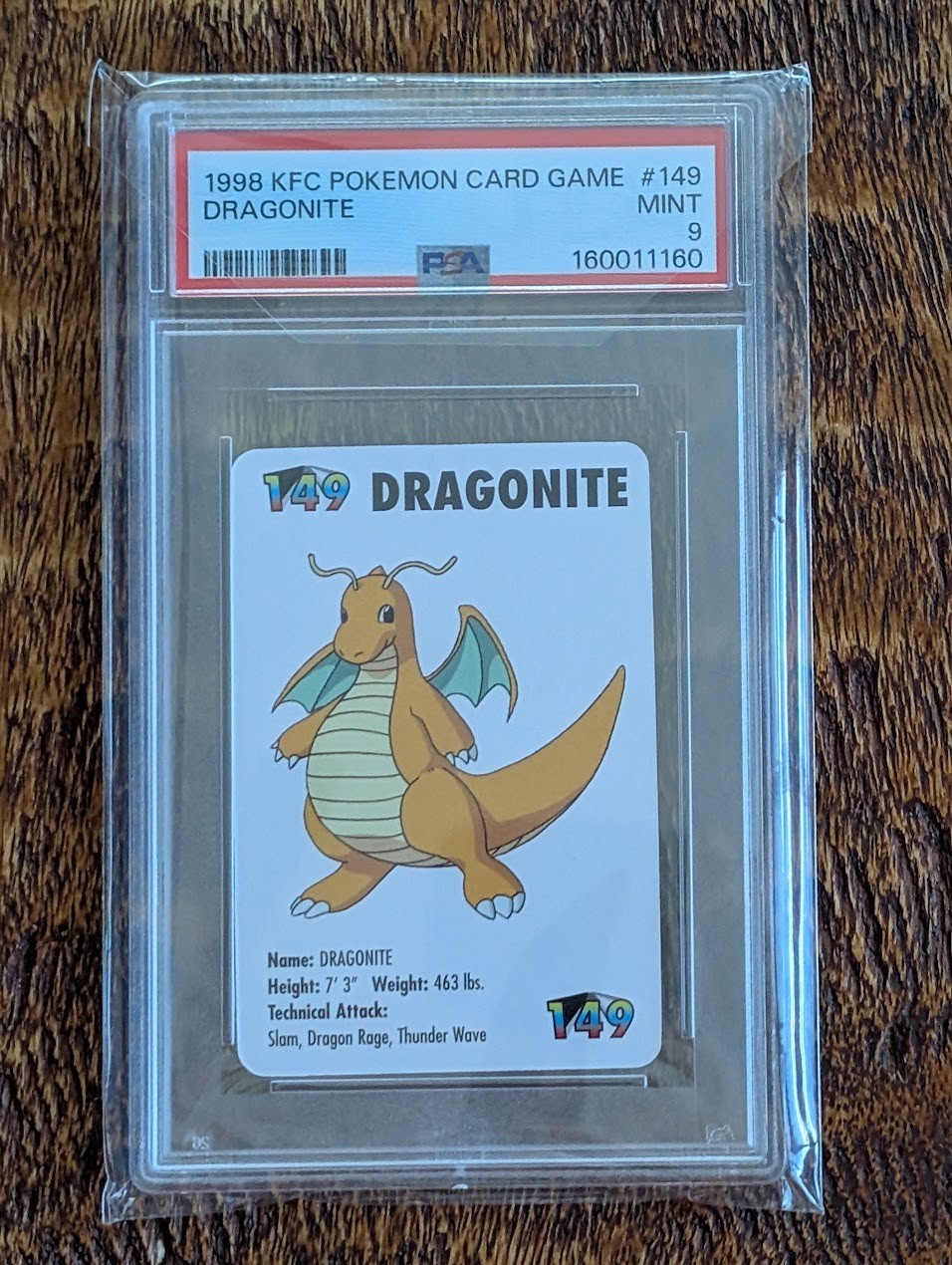 1998 KFC Pokemon Card Game Dragonite #149 English PSA 9 Mint