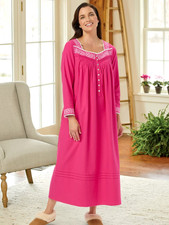 Eileen West Fairy Tale Cotton Flannel Nightgown, Peony