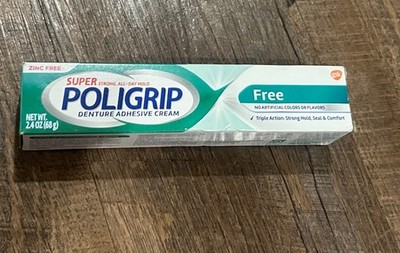 Super Poligrip Zinc-Free Denture Adhesive Cream 2.4oz