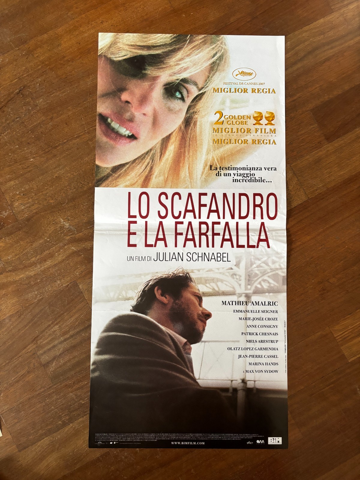 Locandina originale film Lo scafandro e la farfalla (2008) - Regia di Julian Schnabel