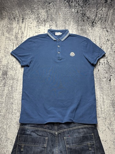 Moncler, Vintage Blaues Polo Shirt Von Moncler In Größe M
