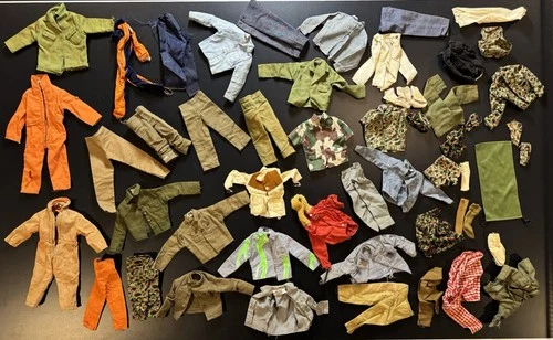 GI JOE 1964-67 Uniform Fatigues Shirt Jacket Pants Jumpsuit Lot Clothes Group