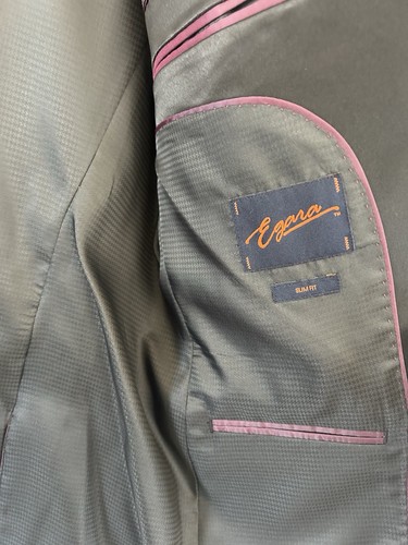 Egara Mens Wearhouse Slim Fit Wine Floral Tuxedo Dinner Smoking Jacket 40 Reg - Picture 3 of 10