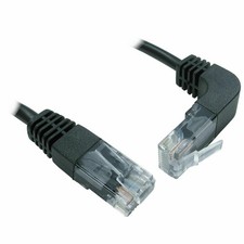 0.5m 50cm Cat5e Ethernet Cable Copper RJ45 Straight to Right Angle Plug