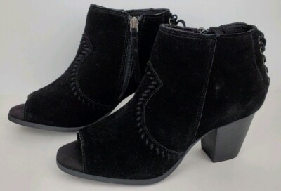 Open Toe Side Zip Ankle Booties 81000 