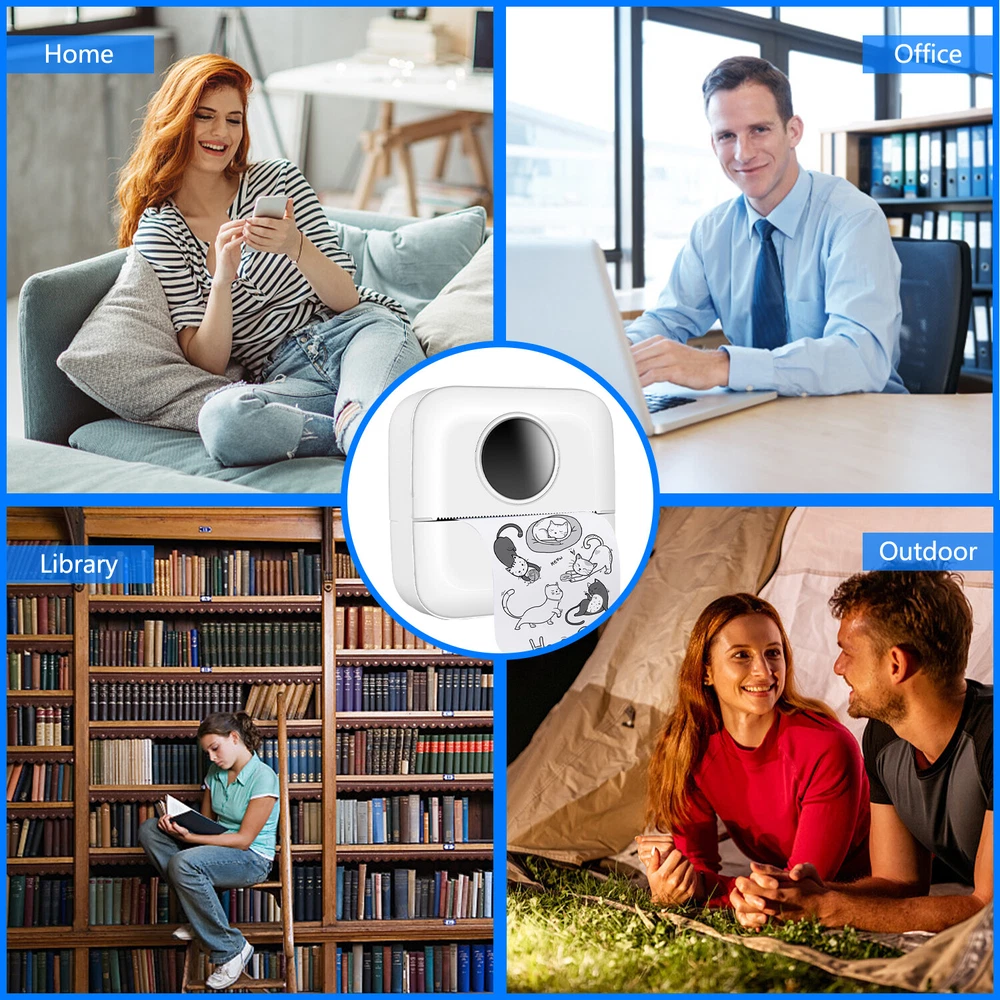 Mini Bluetooth Thermal Printer - Wireless Pocket-Sized Inkless Photo Printing Mini Bluetooth Thermal Printer - Wireless Pocket-Sized Inkless Photo Printing