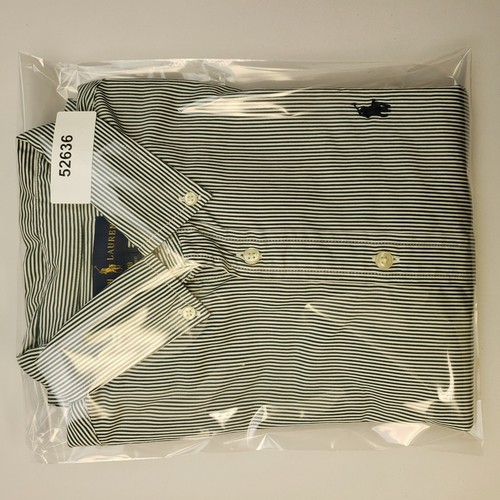 Ralph Lauren Boys Shirt Size 18 Stripe Custom Fit White Green Long Sleeve Smart - Picture 13 of 13