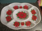 Set of 2 Mid Century Modern 60's Plastic Christmas Divided Trays Snacks Candy — photo 2