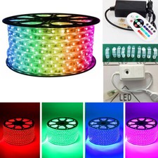 3-320Ft 110V 5050 RGB LED Strip Lights Outdoor Waterproof Flexible Rope US Plug