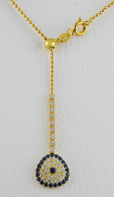 Evil Eye Kette aus 925 Silber vergoldet Damen mit Zirkonia HK85N30