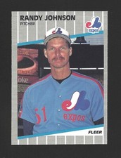 1989 Fleer #381 RANDY JOHNSON Raw - Montreal Expos - Black Out Variation RC