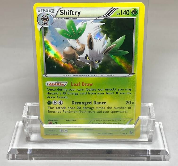 Genuine Shiftry STAGE 2 7/106 Pokemon Holo XY Flashfire Series 2014 Playing Card