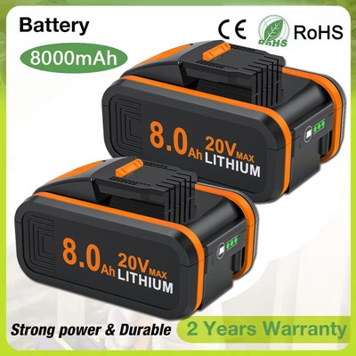 1/ 4X 8,0Ah 20V Akku für Worx WA3550 WA3551 WA3551.1 WA3553 WA3553.1 WA3553.2 DE