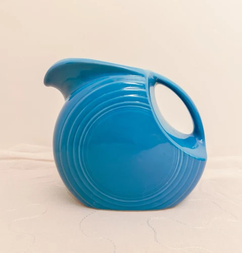 Fiestaware Large Disc Pitcher 67 oz. Peacock Blue Post 1986 Retired