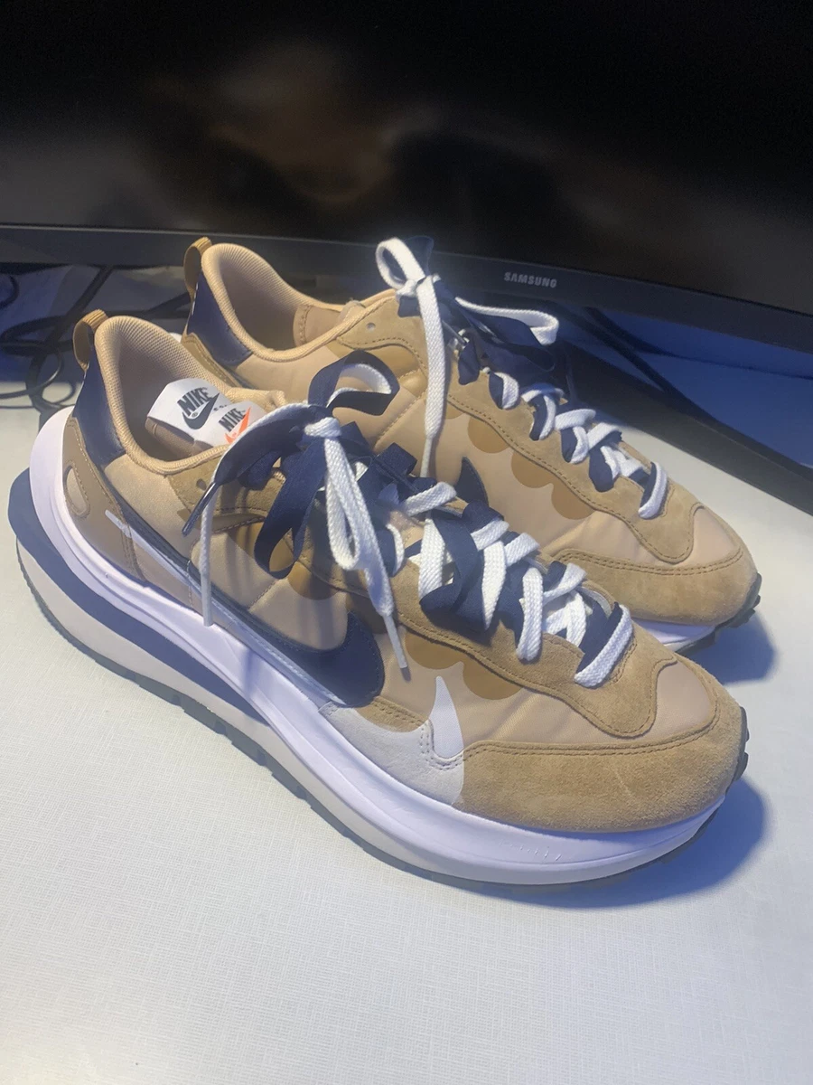 sacai x vaporwaffle tan navy