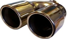 BIG BORE 52MM TWIN EXHAUST TAIL PIPE TIP CAR CHROME TRIM UNIVERSAL WELD ON LARGE