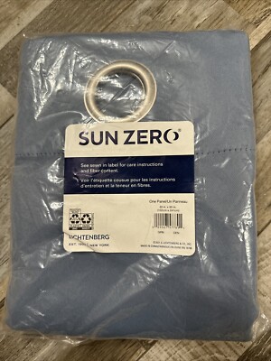 Sun Zero Energy Saving Blackout Grommet Curtain Panel, 40  x 95'' Denim NEW NWT