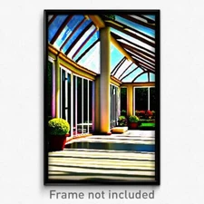 Pixel Art Poster - Conventional Conservatory (8 Bit Video Game Print)