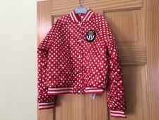 NWT Disney Store Minnie Mouse Varsity Jacket Girl 5/6 7/8 9/10 Red Dots