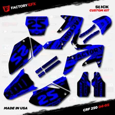 Black & Blue Slick Racing Graphics Kit fits Honda CRF250R 04-05 Crf 250 Crf250