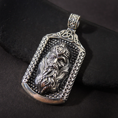 Pendant Odin, Silver 925 Viking Massive Allfather Amulet