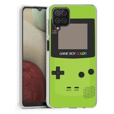(Green GameBoy)ShockProof TPU phone case cover(Clear)for Samsung Galaxy A12