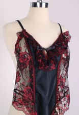 Vintage Shirley Lace Bodysuit Teddy Lingerie Nightgown Girdle Babydoll Corset S