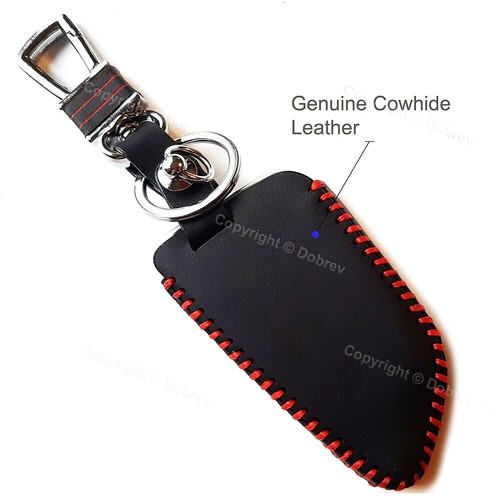 Genuine Leather Cover Remote Keyless Entry Fob Case Hook Holder Fit for BMW Key - Picture 2 of 6