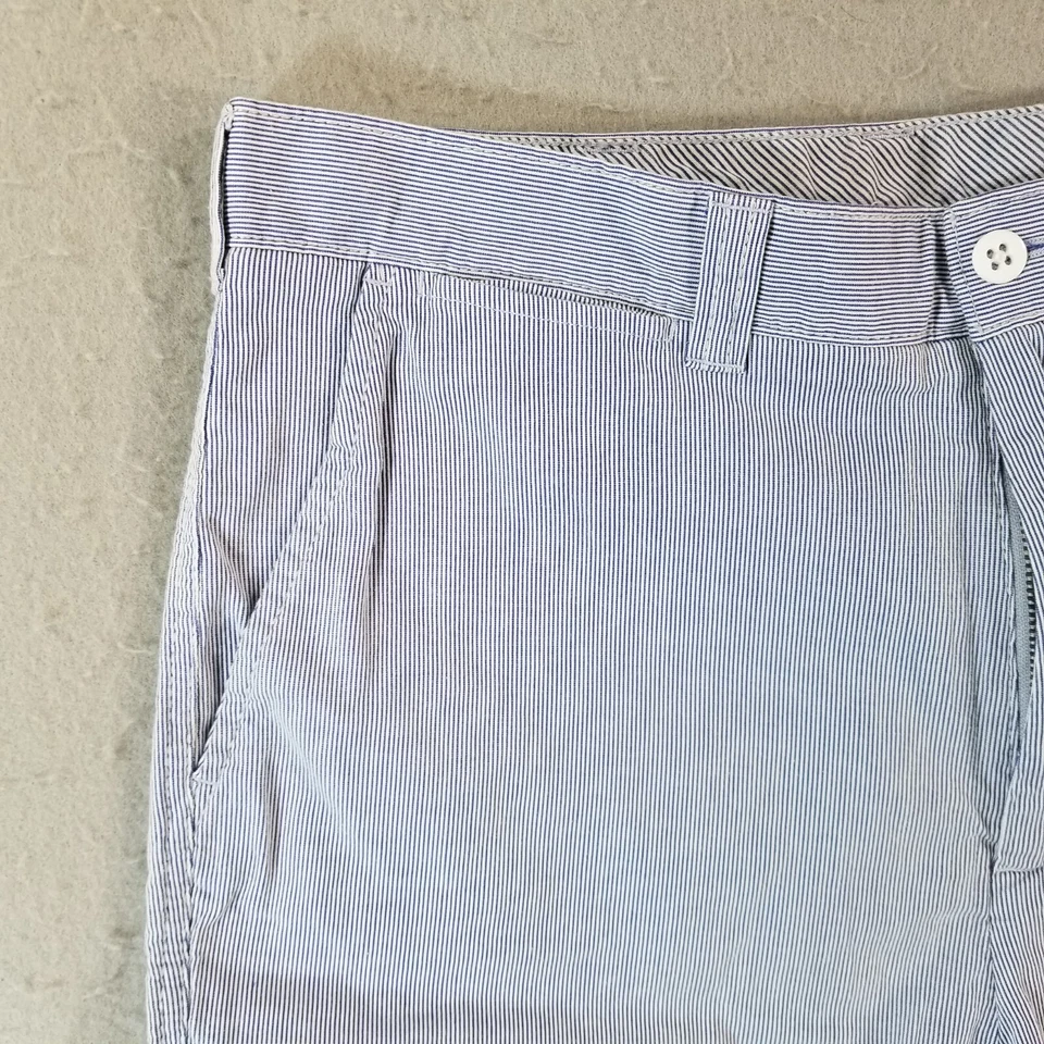 Daniel Cremieux Pantalones Cortos Hombre 33x9 Azul Blanco Rayas Algodón Exterior Preppy Foto 3 de 4