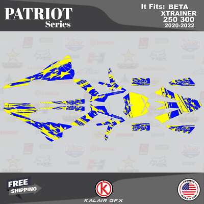 Graphics Kit for Beta Xtrainer 250 300 2020 2021 2022 Patriot Series - Yellow