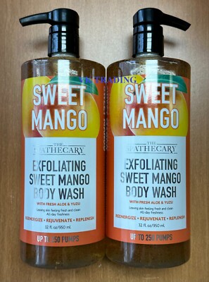 (2-Pack) THE SPATHECARY ~ EXFOLIATING SWEET MANGO BODY WASH w/ Fresh Aloe & Yuzu