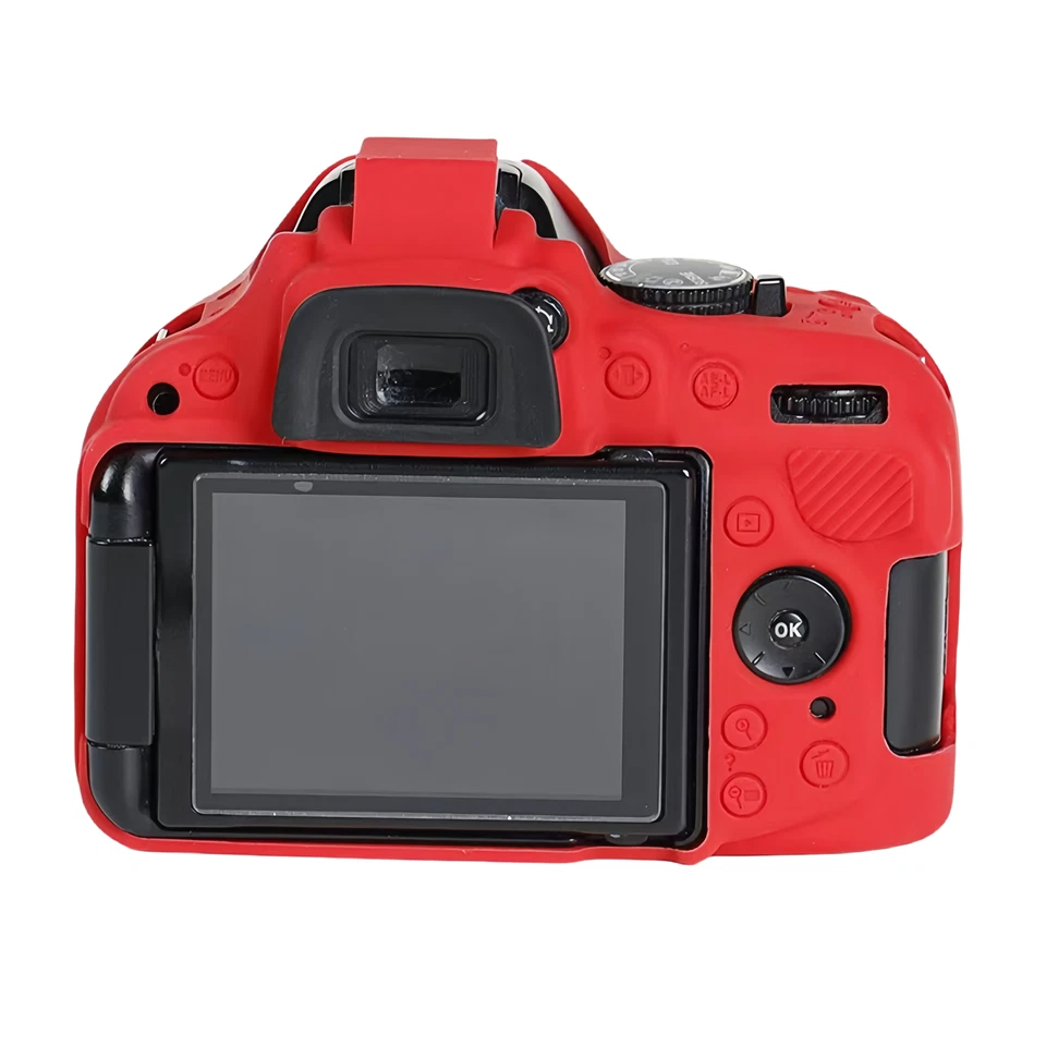 Capa protetora de câmera silicone capa macia para Nikon D5300 e Nikon D5200 - Imagem 2 de 4