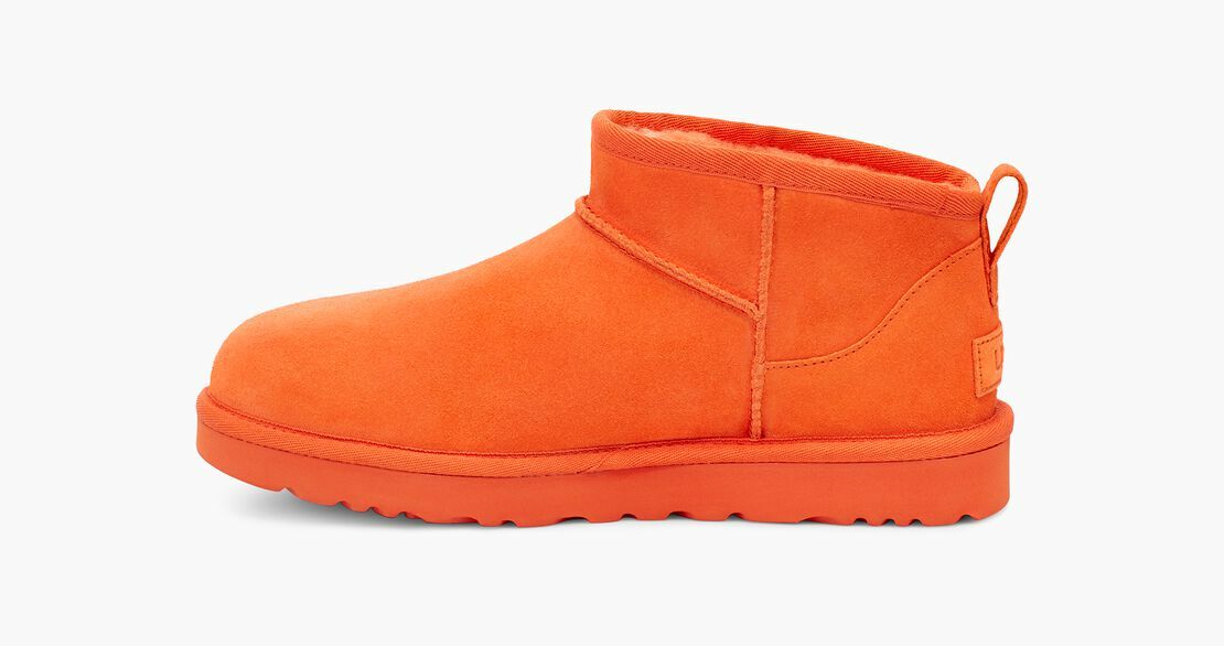 UGG ORANGE CLASSIC ULTRA MINI CHOPD UGG LOGO BOOTS, WOMEN US 11 | eBay