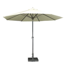 Parasols Garden Umbrellas Shelter Silver Finish Polyester Canopy 2 m - 3 m