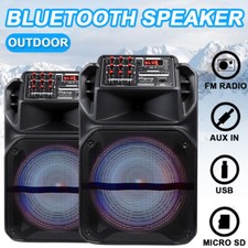 9000W Portable Bluetooth Speaker Sub woofer Heavy Bass Sound Party System  Mic