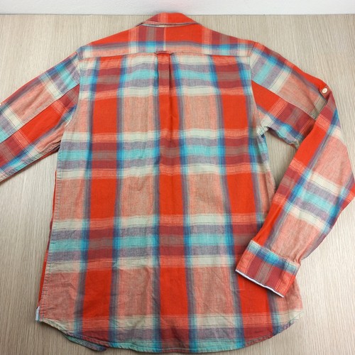 Scotch & Soda Long Sleeve Shirt Men's Size M Slim Fit Linen Cotton Check - Picture 3 of 9