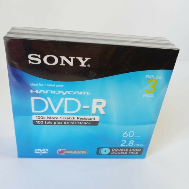 Sony 3DMR60DSR1HC 2.8GB Double Sided DVDR with Hangtab 3 Pack for