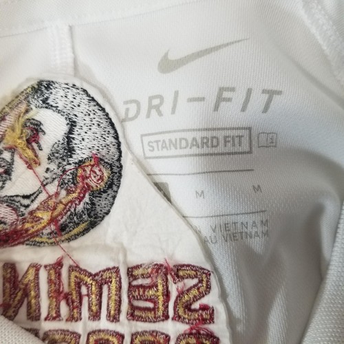 Nike Florida State Seminoles polo shirt men's medium White booster club football - Picture 13 of 14