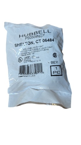 Hubbell SwivelLok Liquid Tight Connector 1/2" Non-Metallic PS0509NGY V - Picture 2 of 2