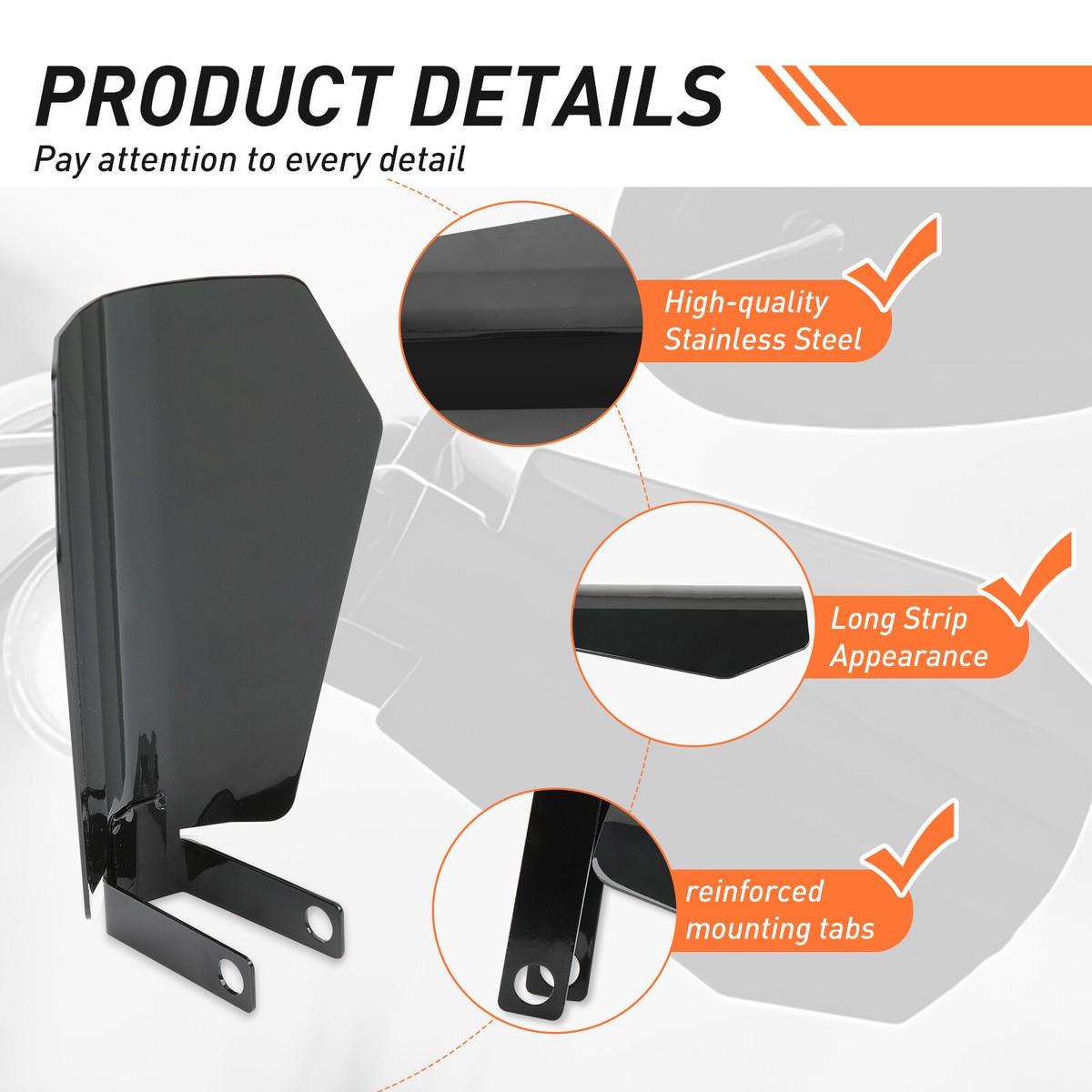 Protectores De Manos Para Manillar De Moto - Acero Inoxidable, Negro, Universal Para Harley Y Otras