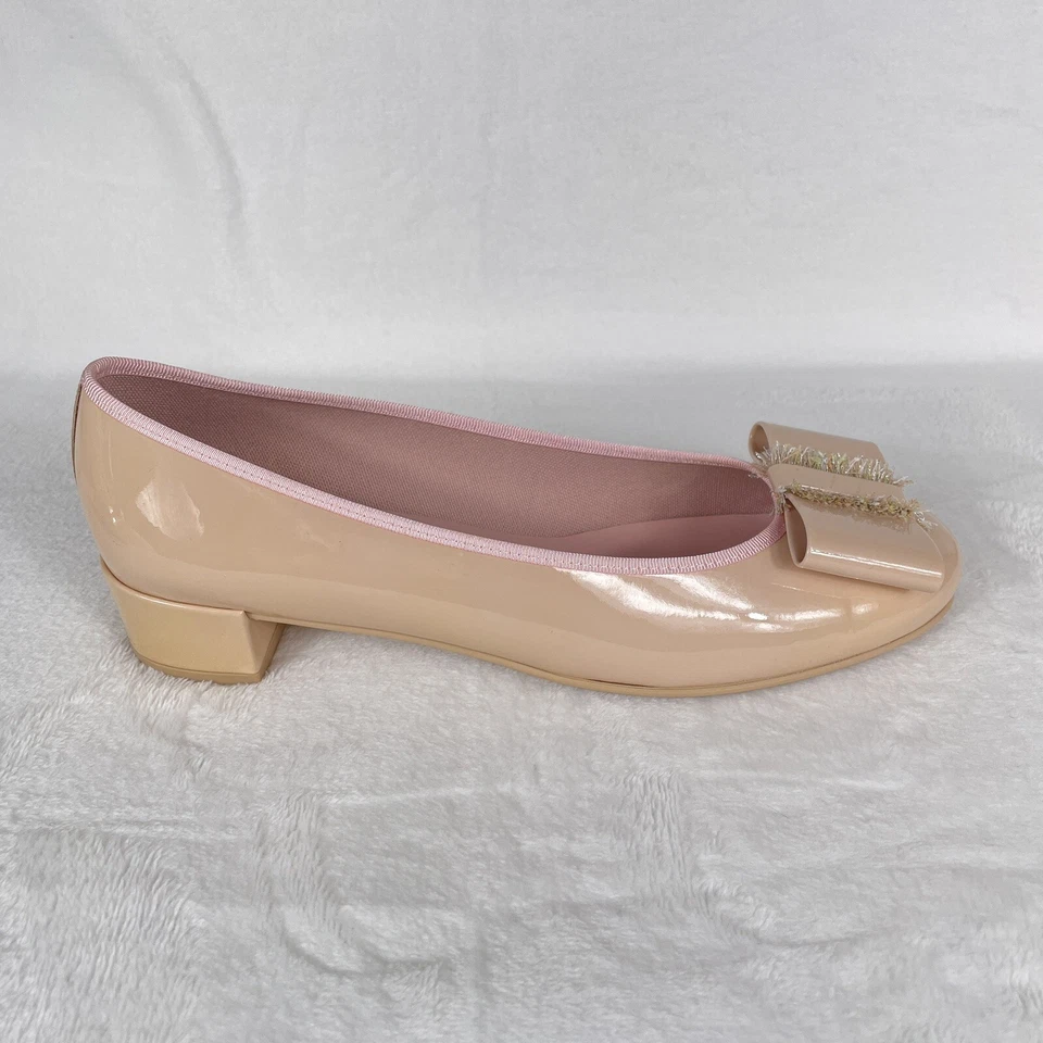 NIB Pretty Ballerinas Lindsay Nude Blush Pumps Bow Pink Size 39 / US 9 EUR 189 - Image 4 of 4