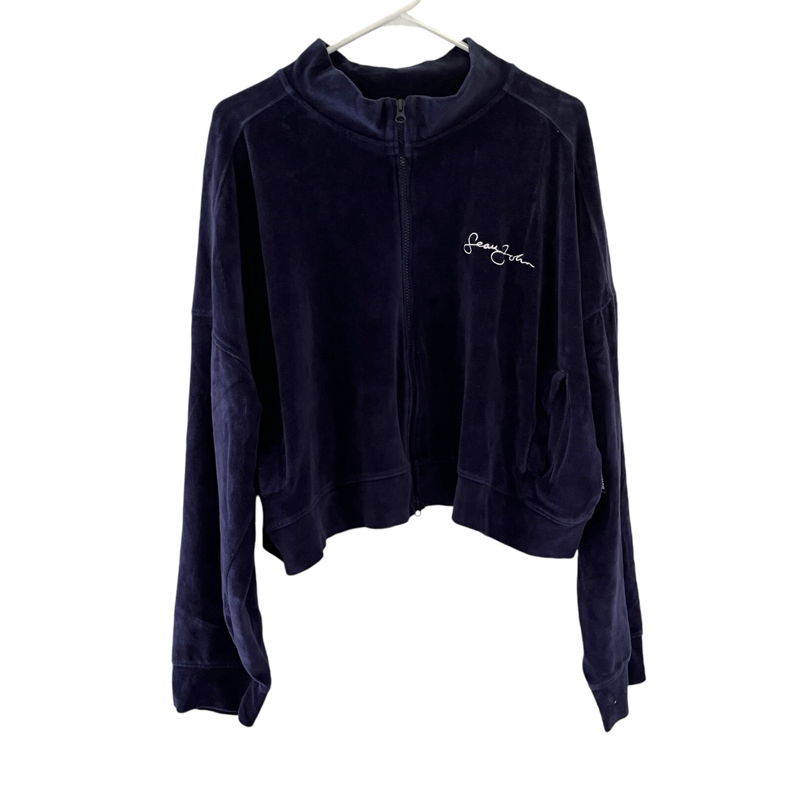 Sean John Missguided Women Lounge Track Jacket Pullover Top Blue