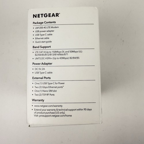 Netgear LM1200 4G LTE Broadband Modem White AT&T Verizon T Mobile Tested Works - Picture 7 of 9