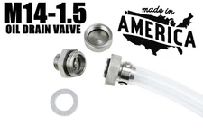MADE IN USA-Compact Stainless Steel Quick Oil Drain Valve Plug-M14x1.5 MM FORD