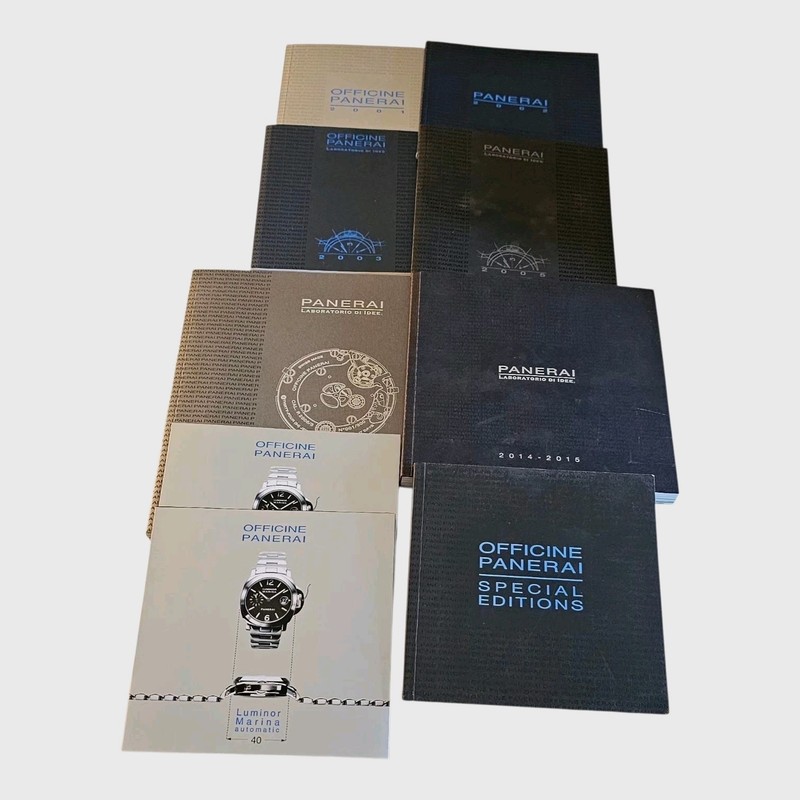 PANERAI CATALOGS 2001-2002-2003-2005-202014/2015 Set Of 9 PIECE