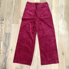 Anthropologie Maeve The Colette Wide Leg Cropped Corduroy Pant Size 28 Raspberry