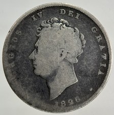 1826 George IV Shilling Silver Coin | Fair Grade