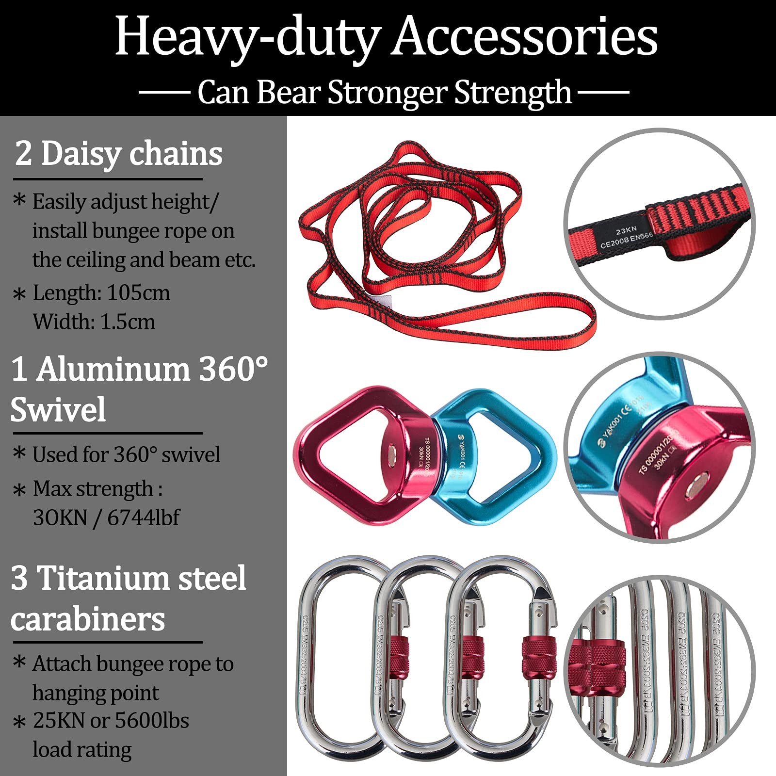 Natural Latex Resistance Bands Set - 3-Level for Suspension Trainer for Home ...